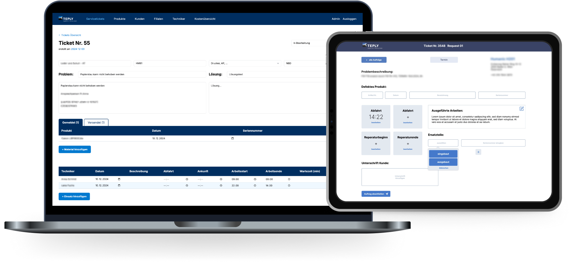 Dashboard auf Laptop und Smartphone