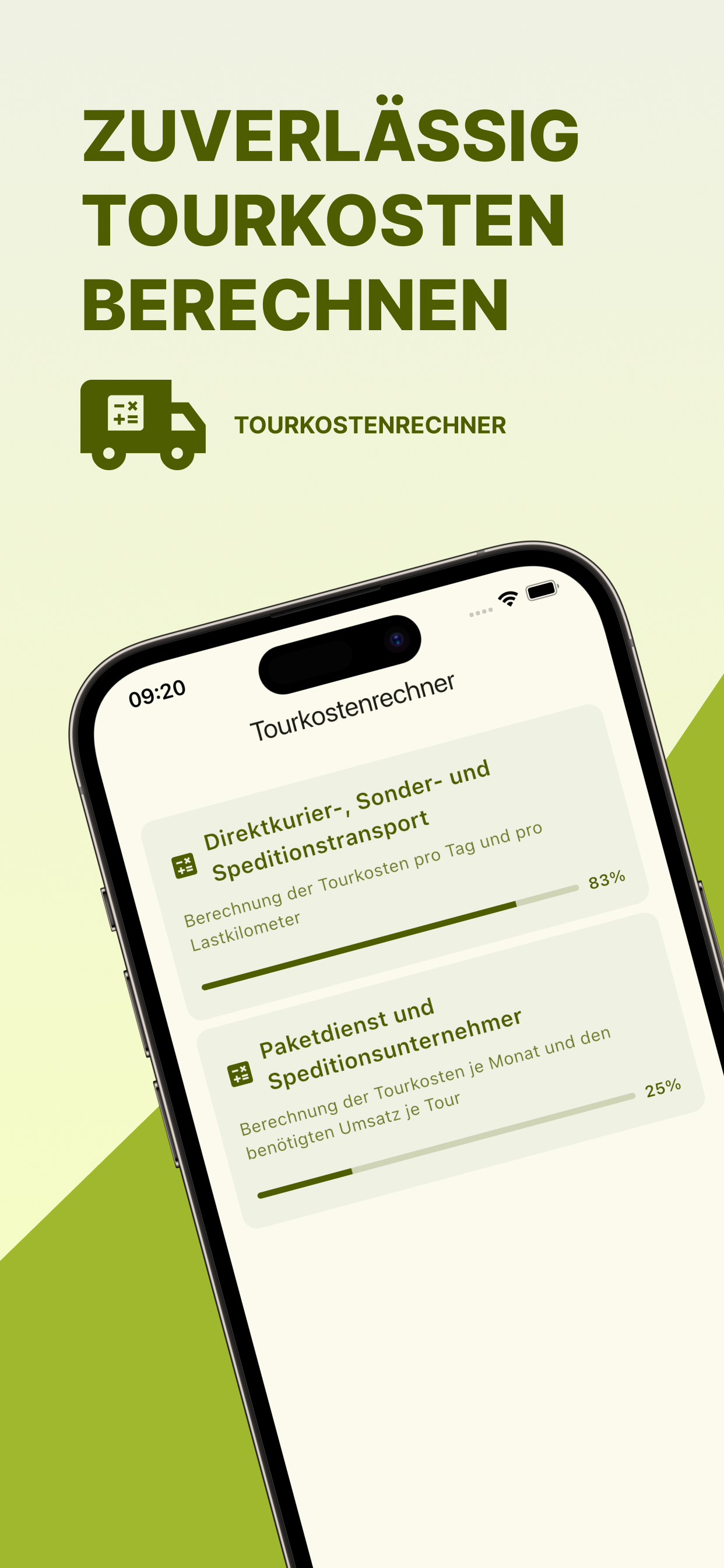 Tourkostenrechner auf Smartphone